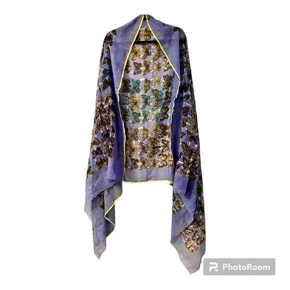 EPICE Accessories - Epice Paris Wool and Silk Butterfly Scarf / Wrap /Stole